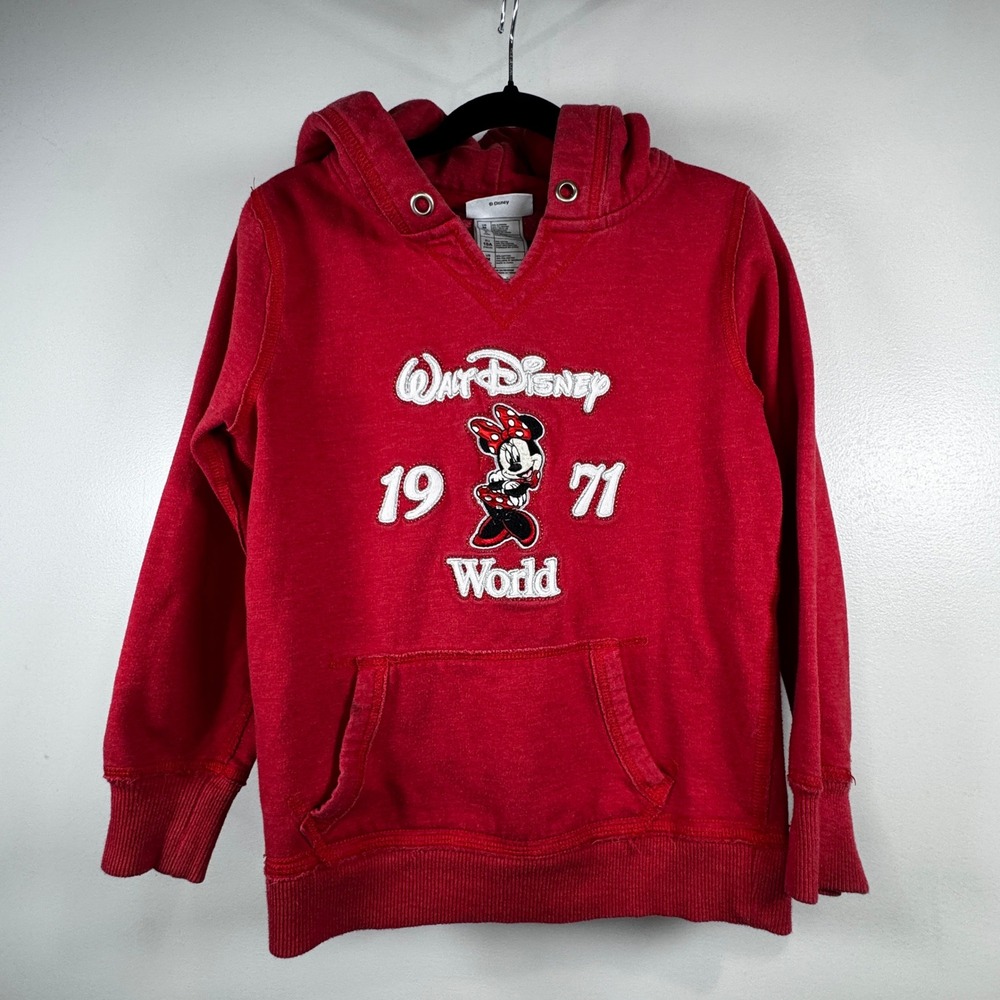Vintage Disney Parks Walt Disney World 1971 Minnie Mouse Red Hoodie